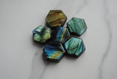 Labradorite hexagons (lot A)
