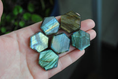 Labradorite hexagons (lot A)