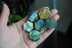 Labradorite hexagons (lot A)