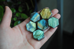 Labradorite hexagons (lot A)