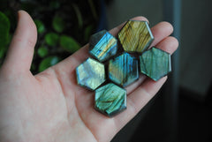 Labradorite hexagons (lot A)