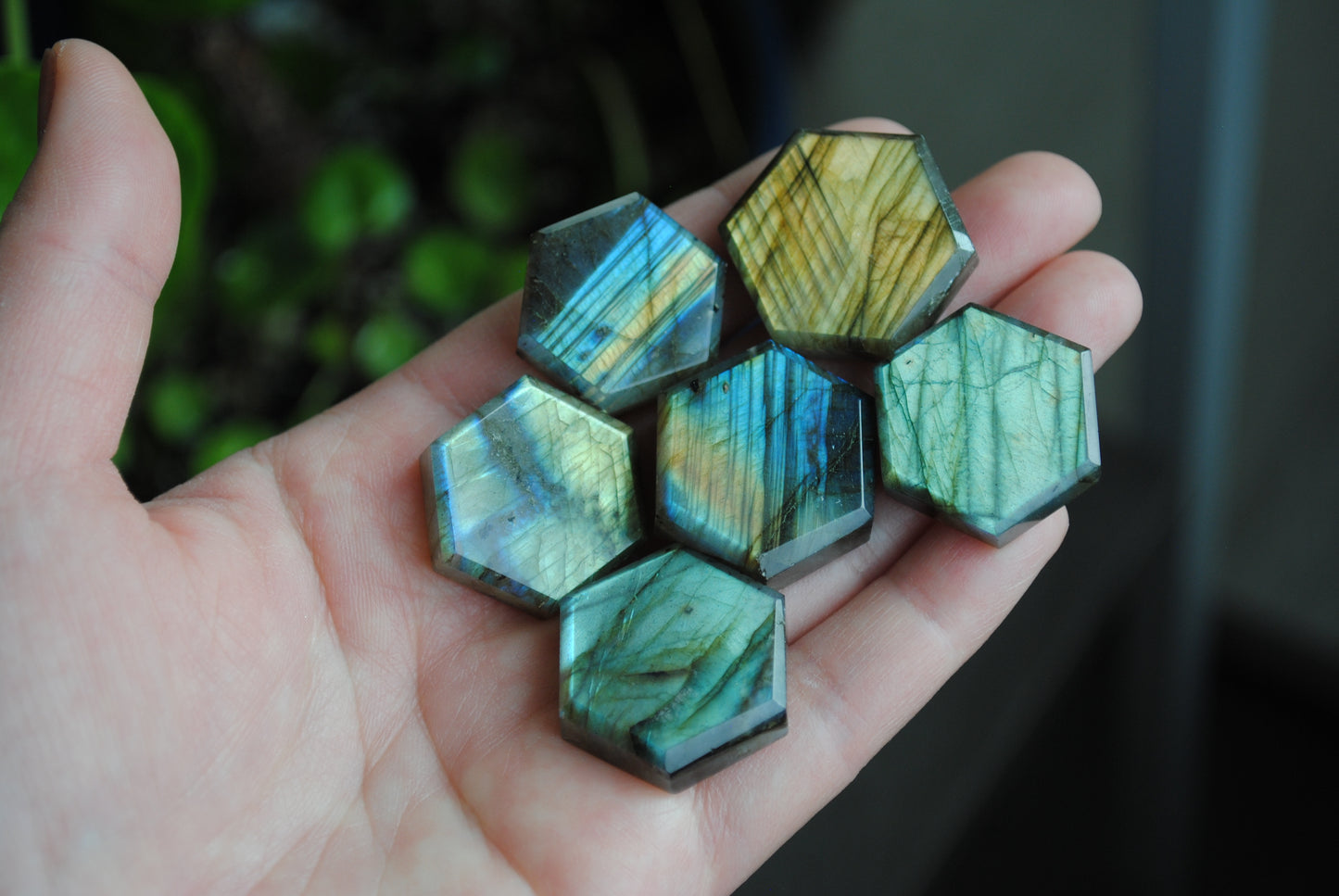 Labradorite hexagons (lot A)