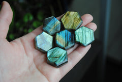 Labradorite hexagons (lot A)