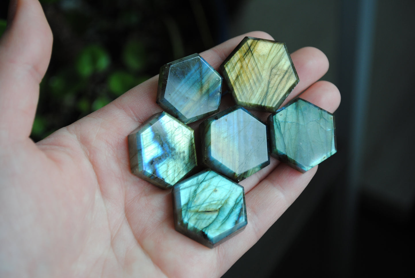 Labradorite hexagons (lot A)