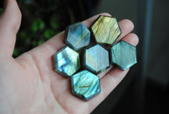 Labradorite hexagons (lot A)