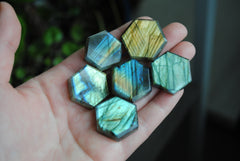 Labradorite hexagons (lot A)