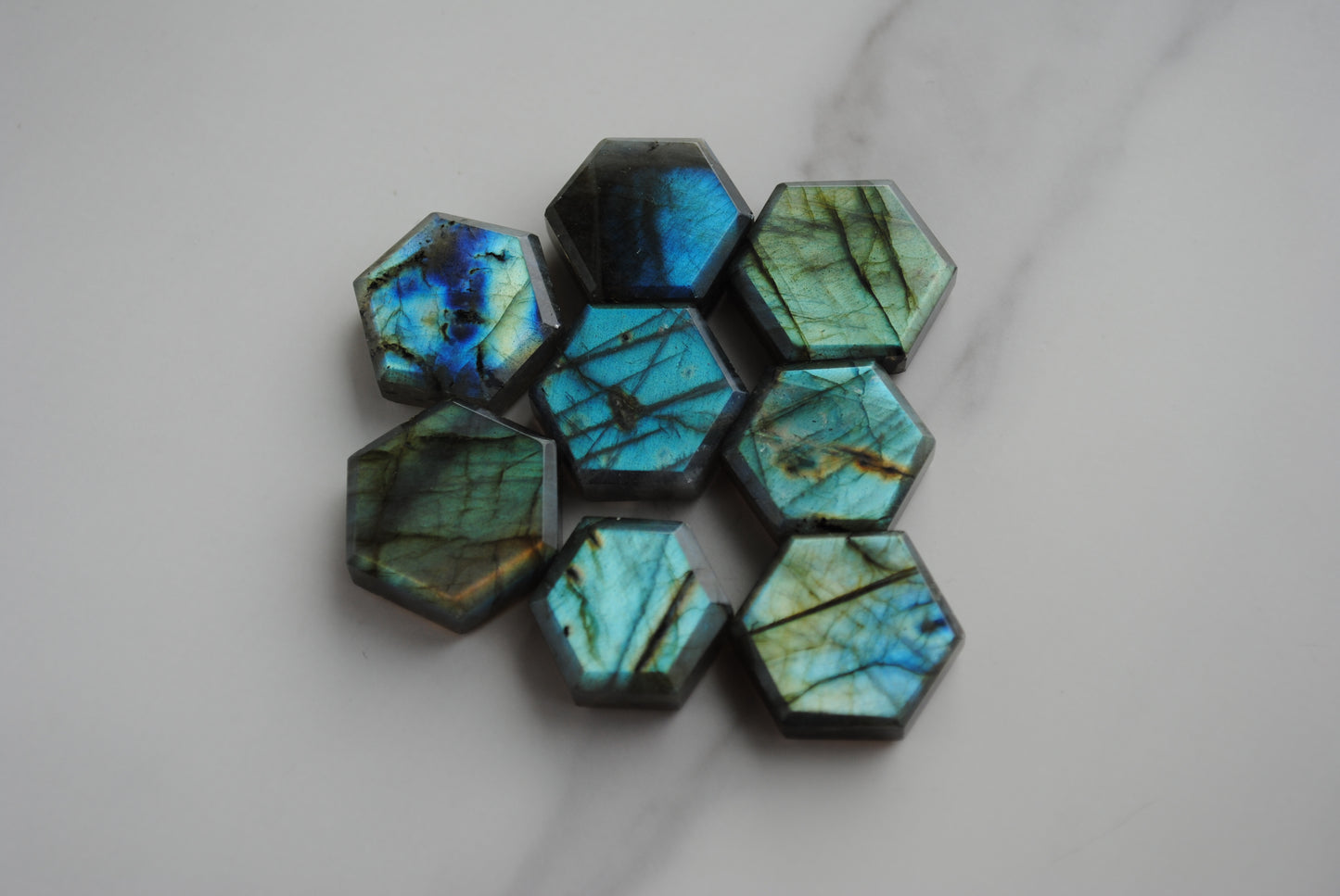 Labradorite hexagons (lot B)