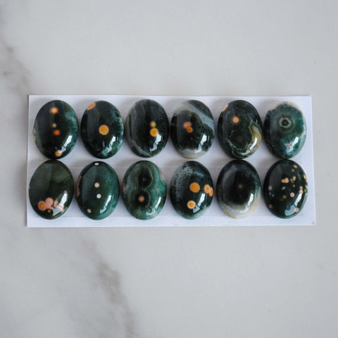 Ocean Jasper 18x13mm oval cabochons