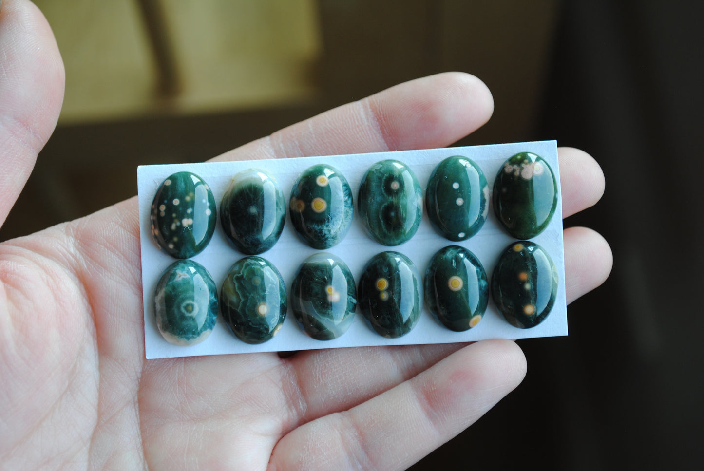 Ocean Jasper 18x13mm oval cabochons