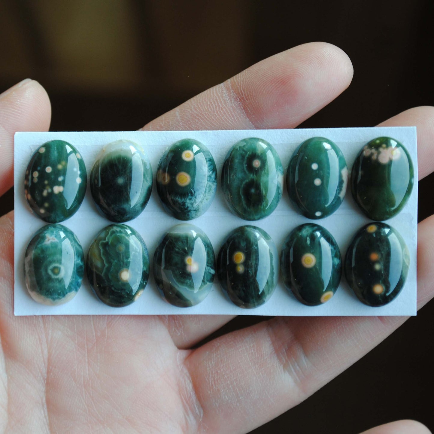 Ocean Jasper 18x13mm oval cabochons