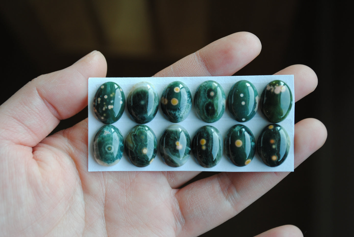 Ocean Jasper 18x13mm oval cabochons