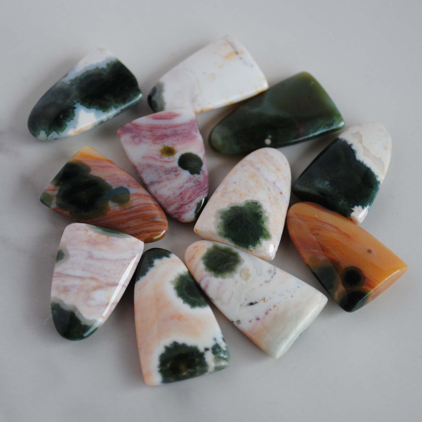 Ocean Jasper puff/tongue stones (Lot A)