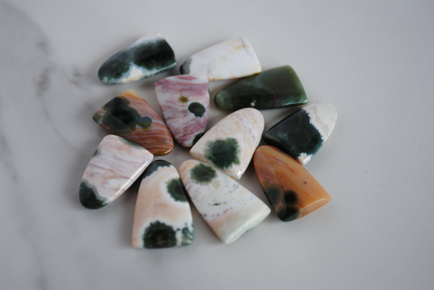 Ocean Jasper puff/tongue stones (Lot A)