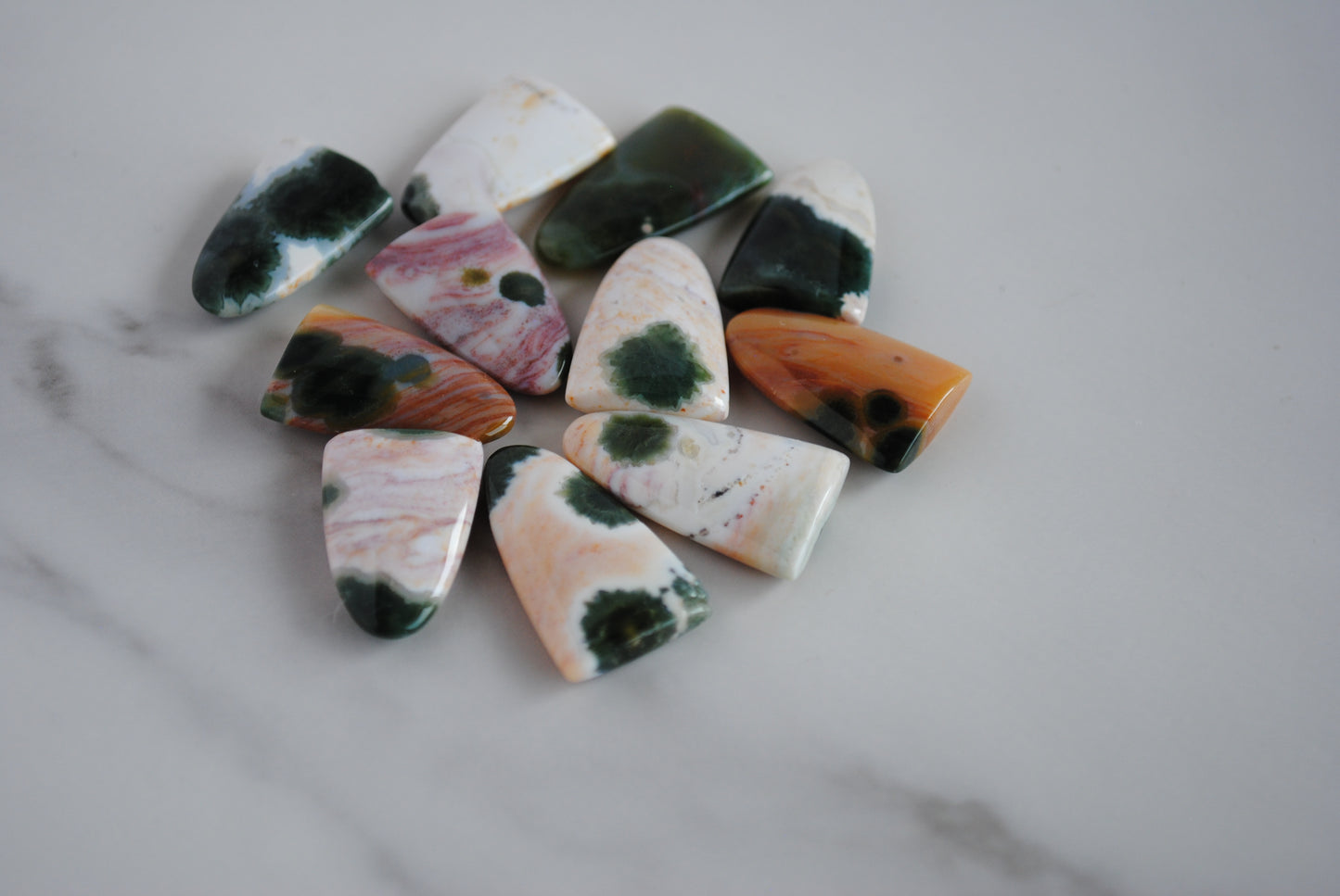 Ocean Jasper puff/tongue stones (Lot A)