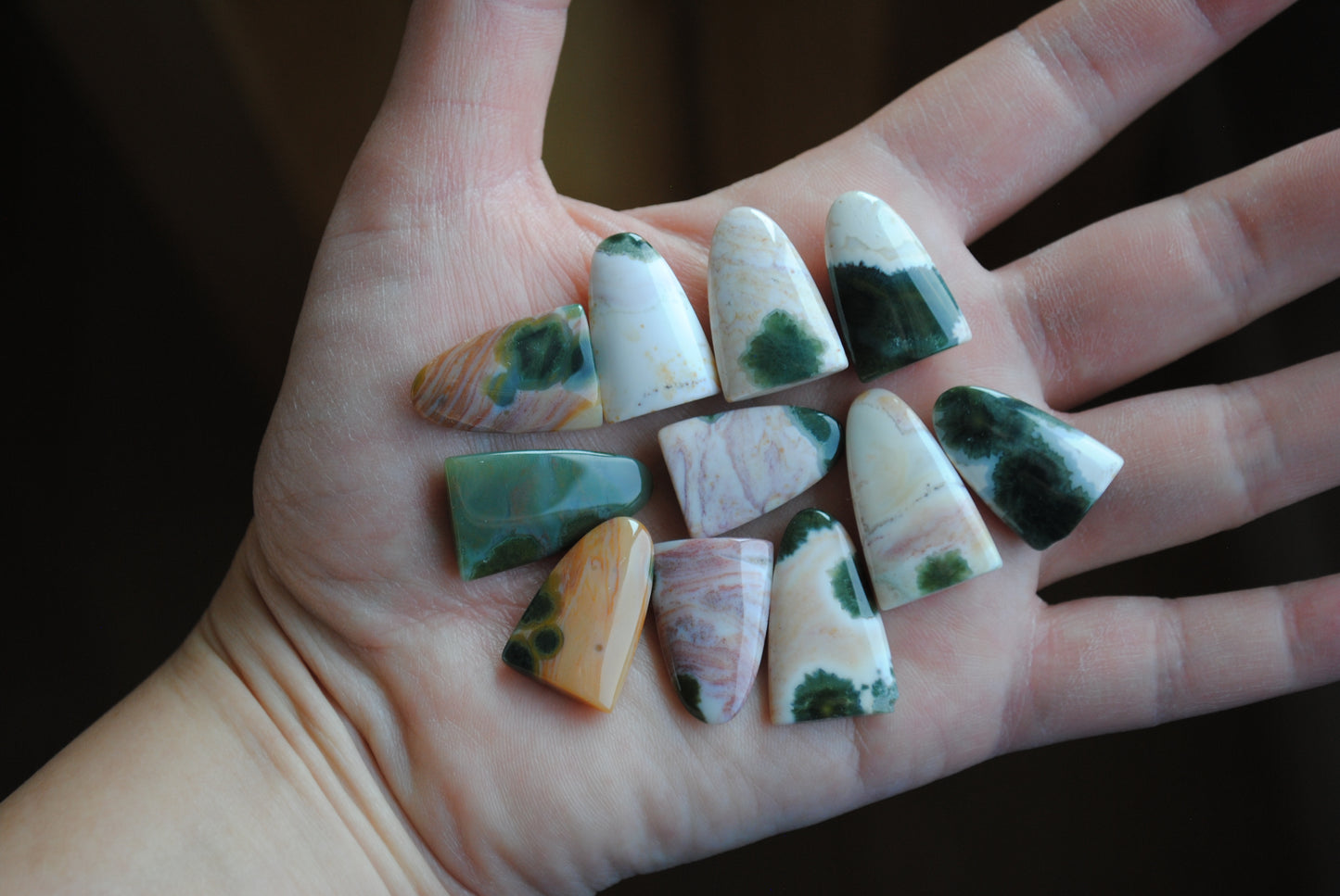 Ocean Jasper puff/tongue stones (Lot A)