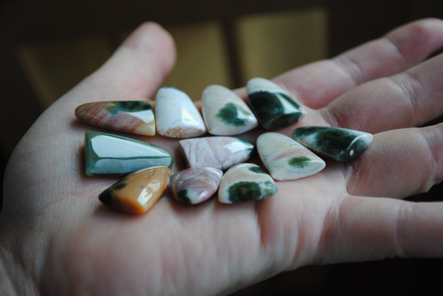 Ocean Jasper puff/tongue stones (Lot A)