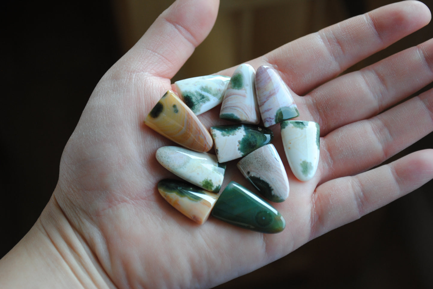 Ocean Jasper puff/tongue stones (Lot B)