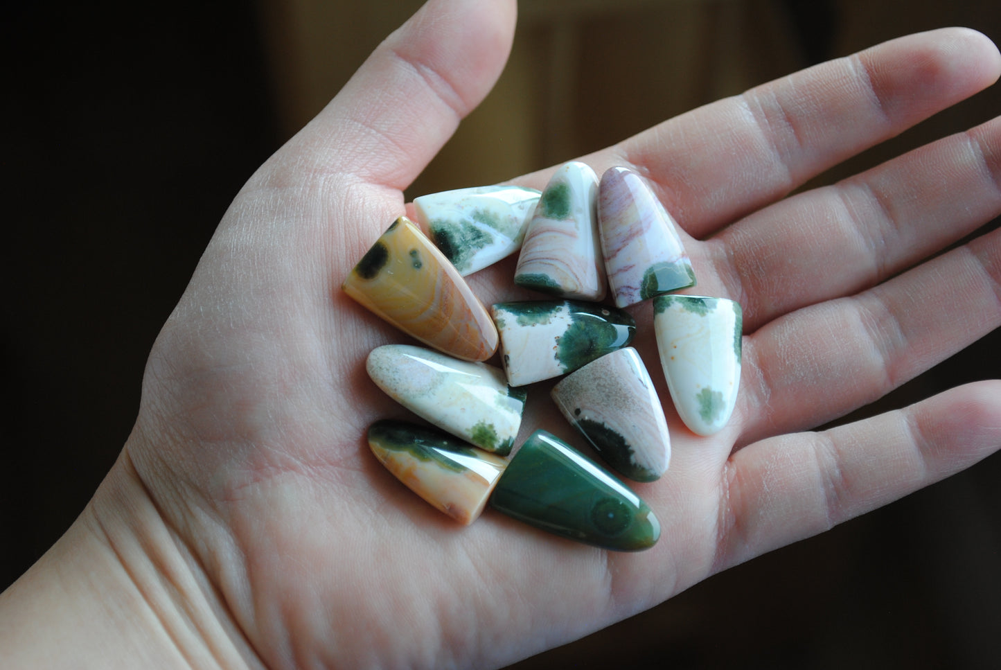Ocean Jasper puff/tongue stones (Lot B)