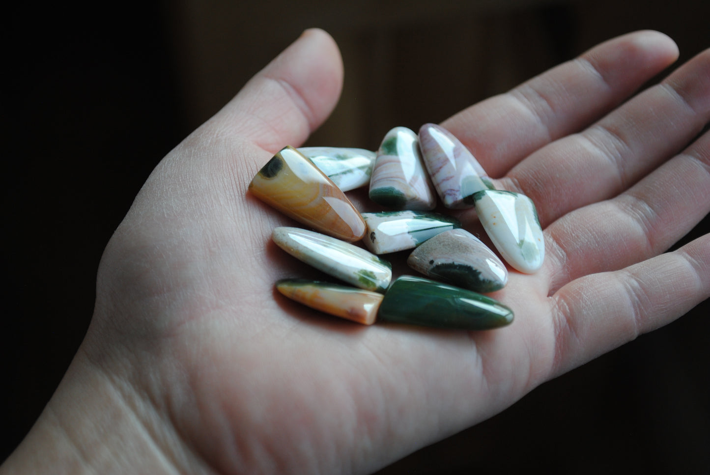 Ocean Jasper puff/tongue stones (Lot B)