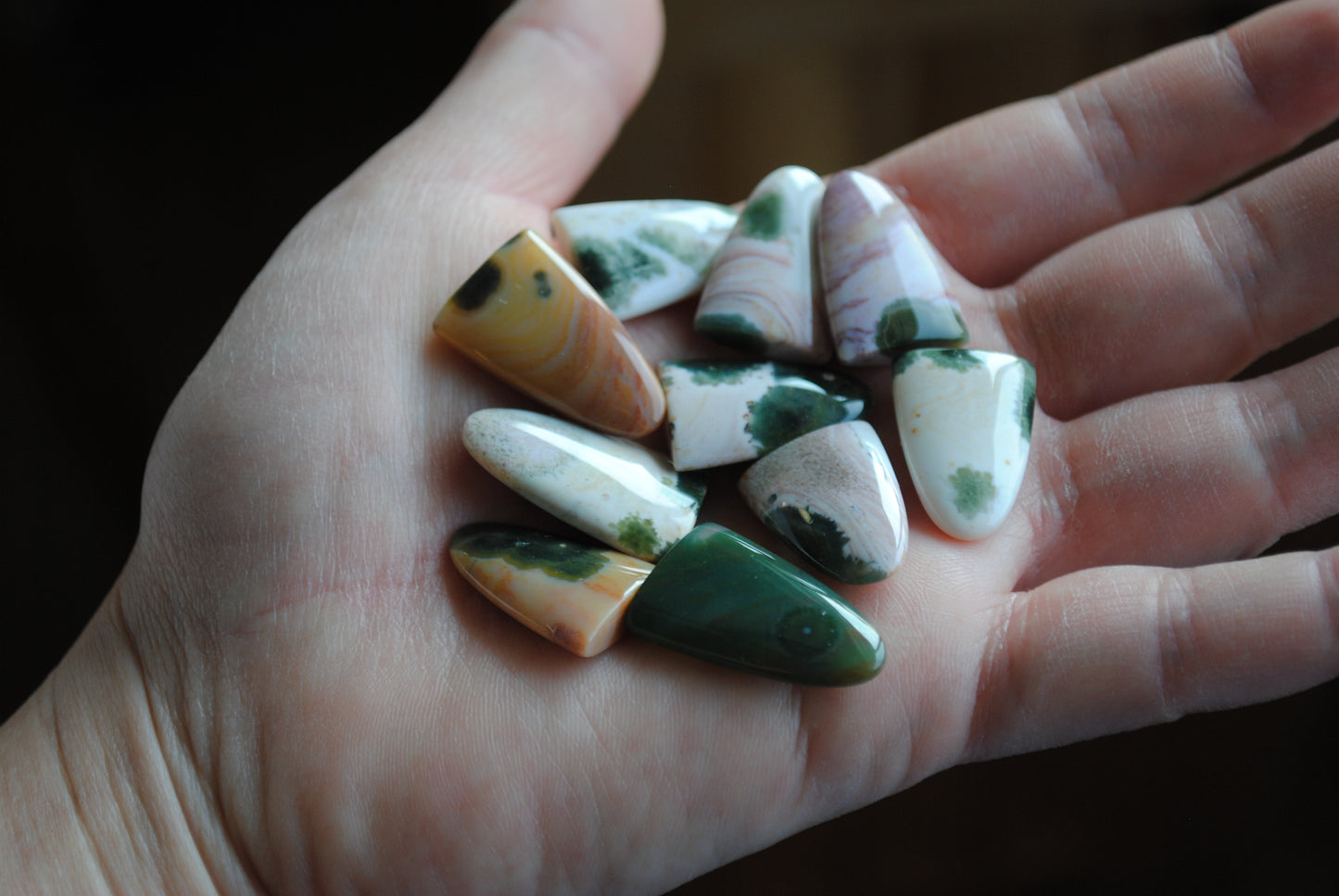 Ocean Jasper puff/tongue stones (Lot B)