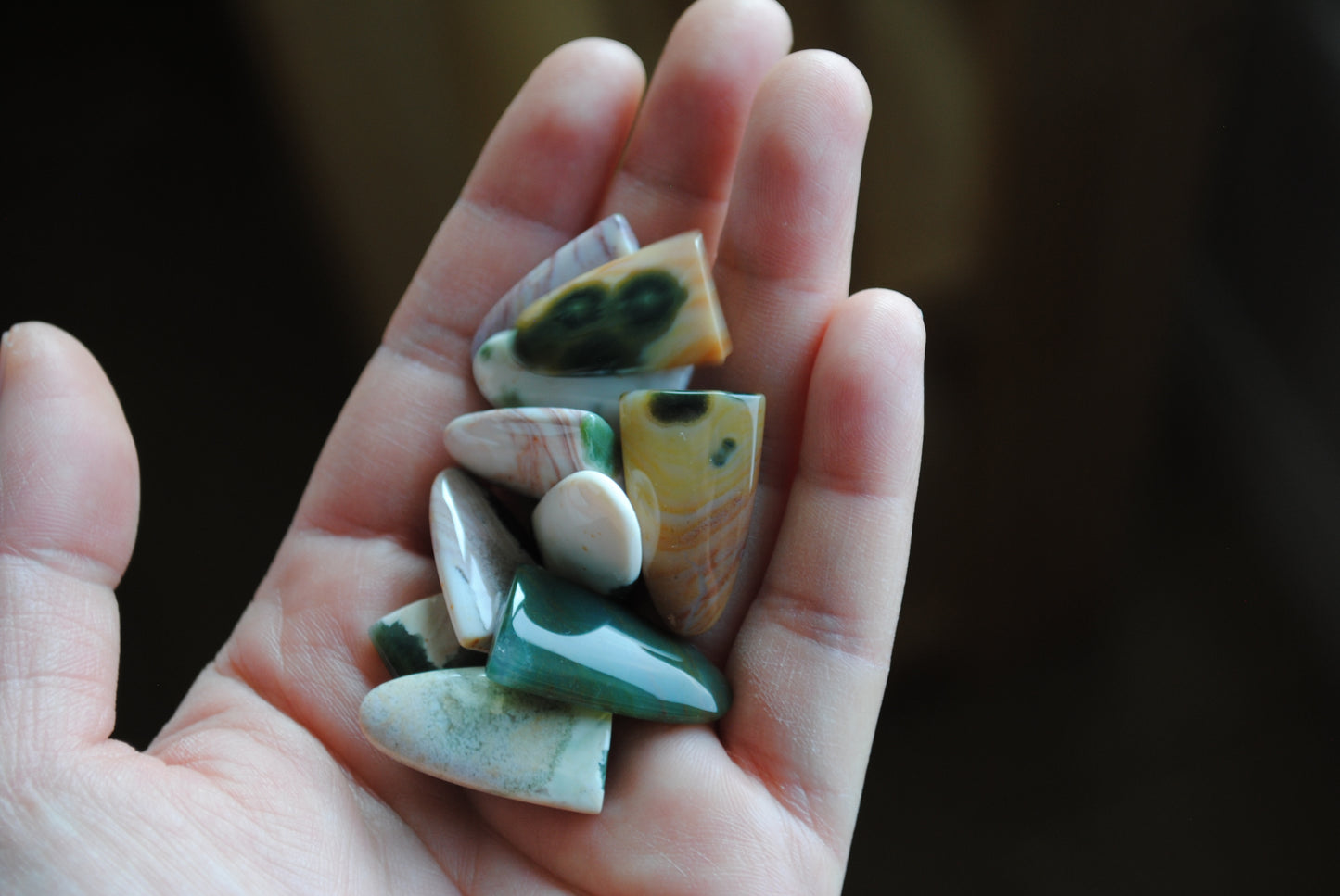 Ocean Jasper puff/tongue stones (Lot B)