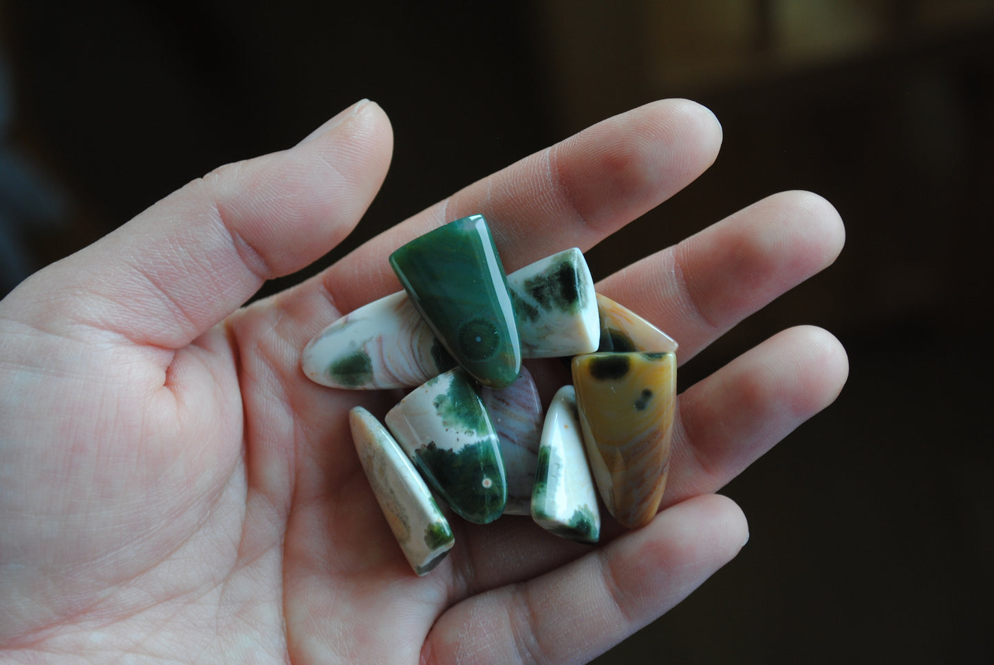 Ocean Jasper puff/tongue stones (Lot B)