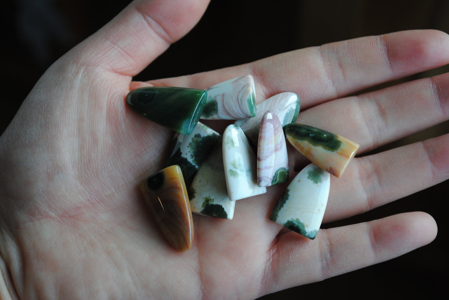 Ocean Jasper puff/tongue stones (Lot B)