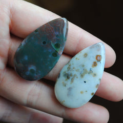 40 x 22mm drop Ocean Jasper cabochons