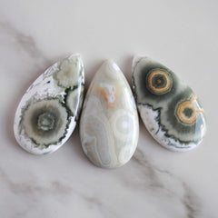 40 x 22mm drop Ocean Jasper cabochons