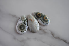 40 x 22mm drop Ocean Jasper cabochons