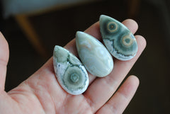 40 x 22mm drop Ocean Jasper cabochons