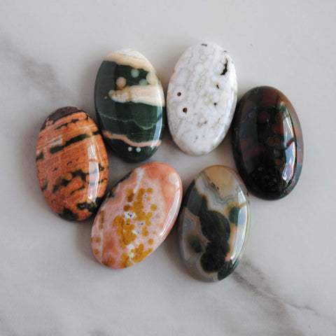 23x14mm oval Ocean Jasper cabochons (Lot B)