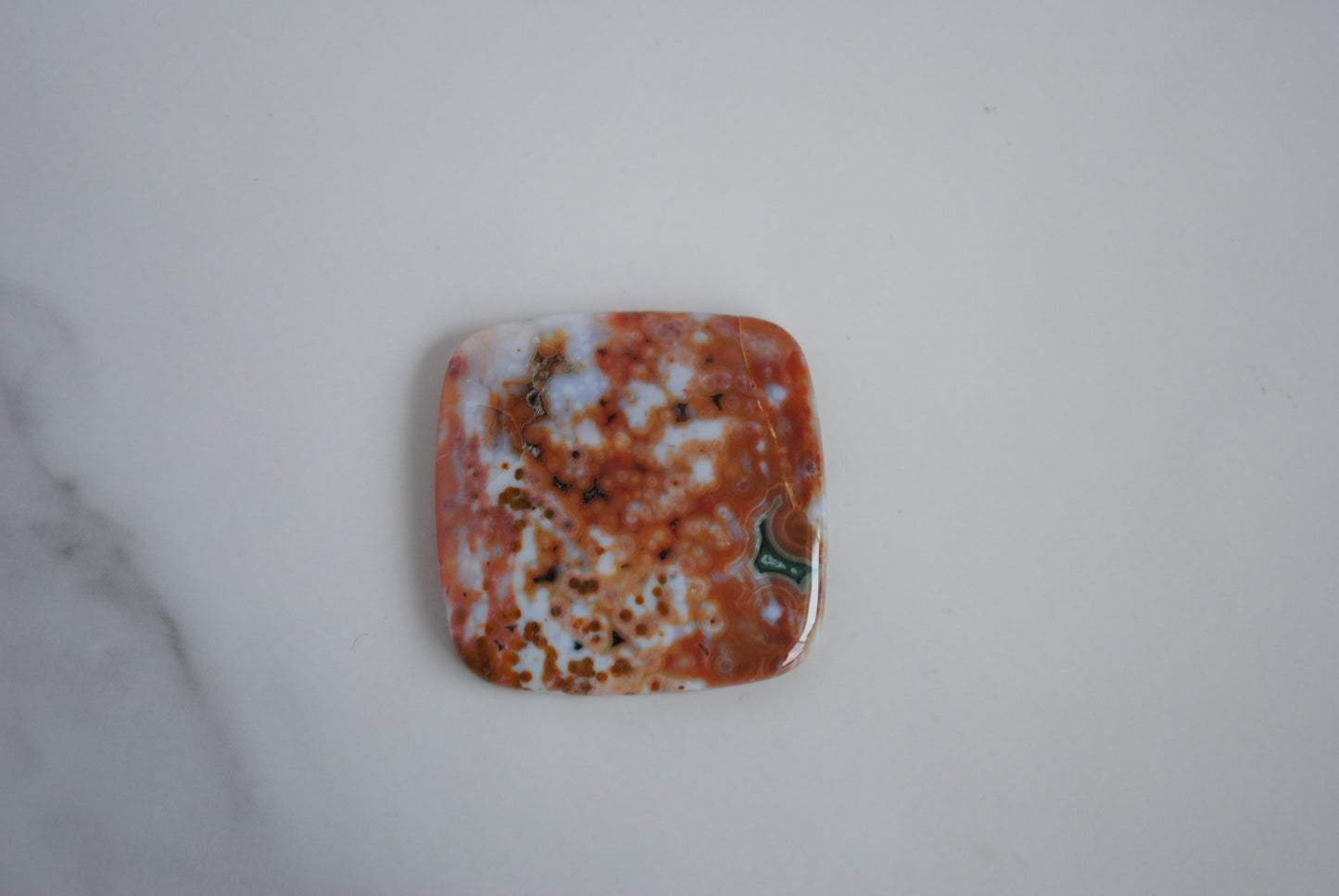 Square 40mm Ocean Jasper cabochon (damaged, cracked)