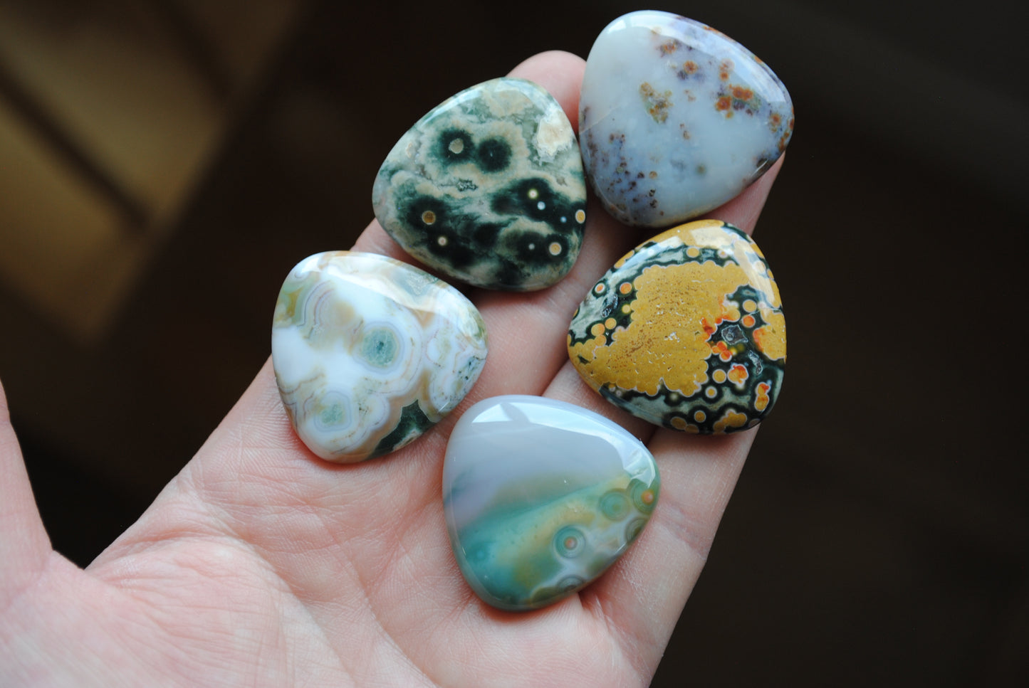 30mm trillion Ocean Jasper cabochons (Lot B)