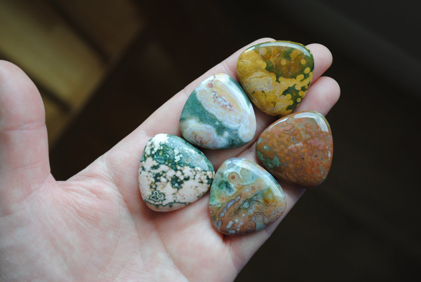 30mm trillion Ocean Jasper cabochons (Lot C)