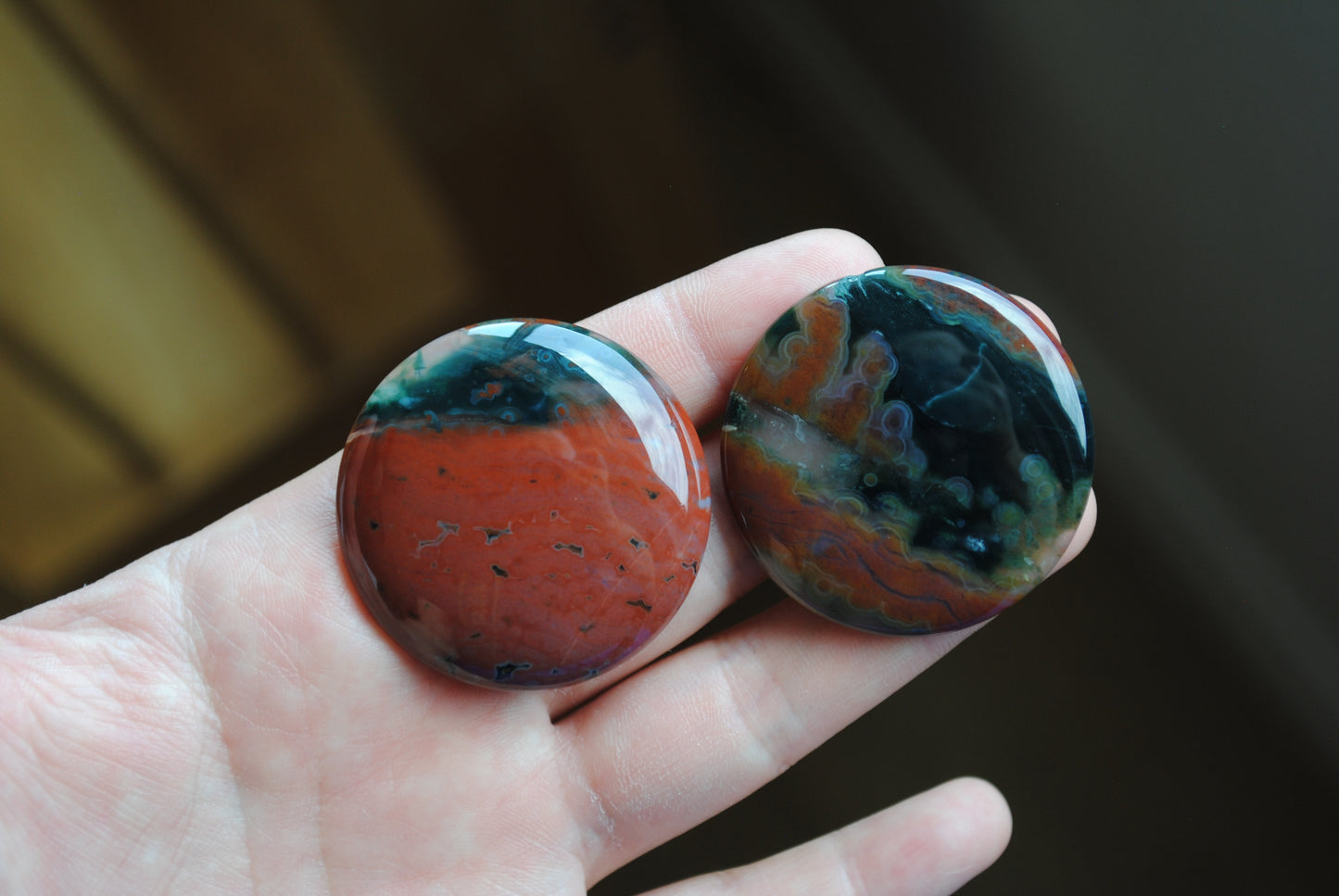 40 mm round Ocean Jasper cabochons