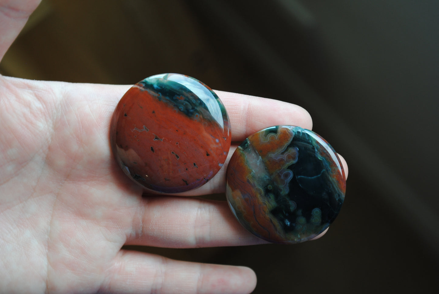 40 mm round Ocean Jasper cabochons