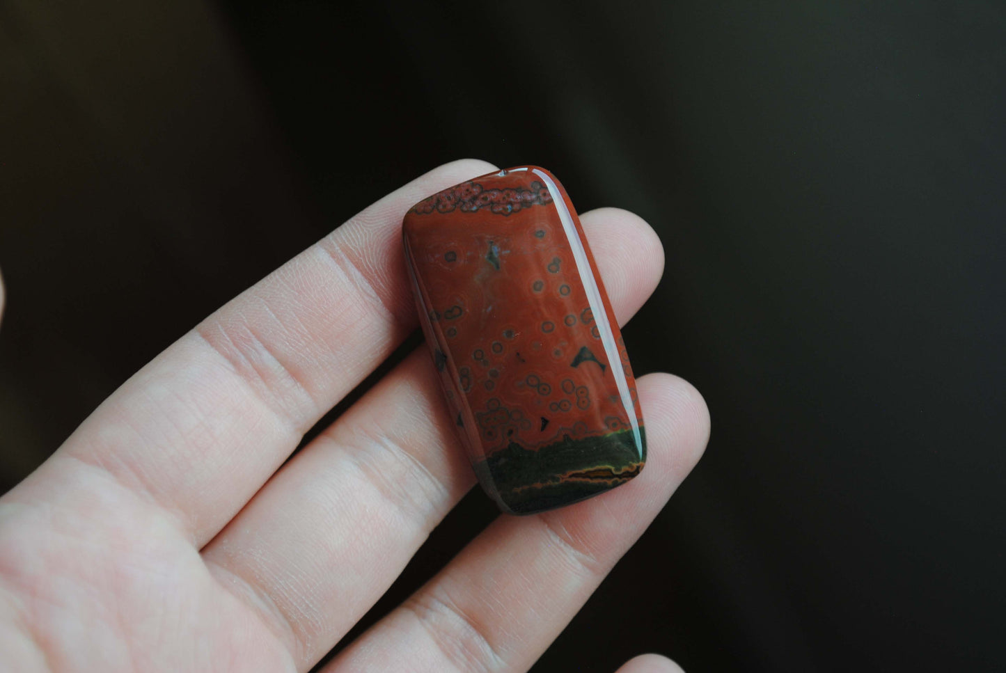 Rectangle 40x22mm Ocean Jasper cabochon