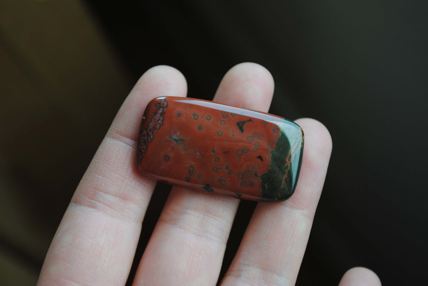 Rectangle 40x22mm Ocean Jasper cabochon