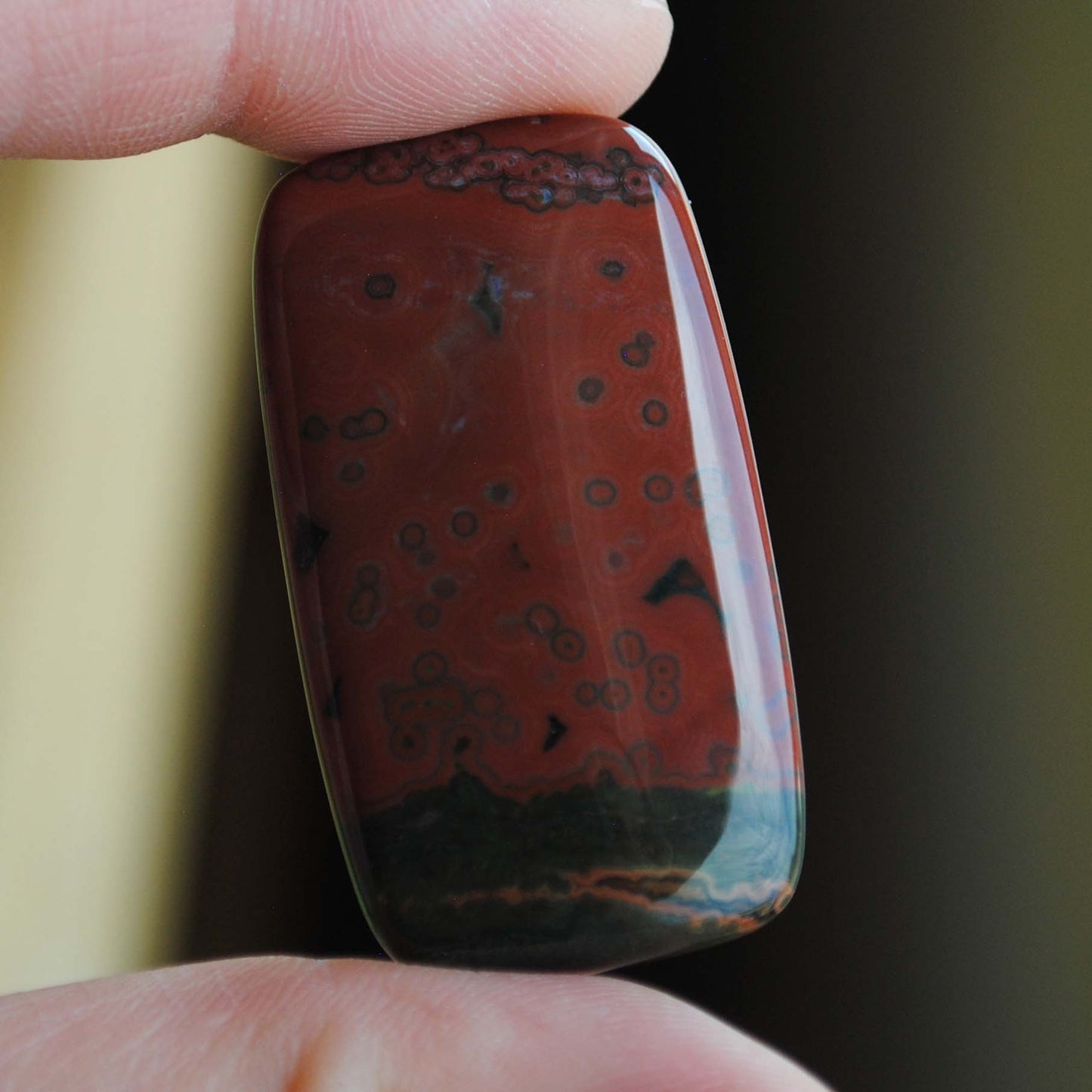 Rectangle 40x22mm Ocean Jasper cabochon