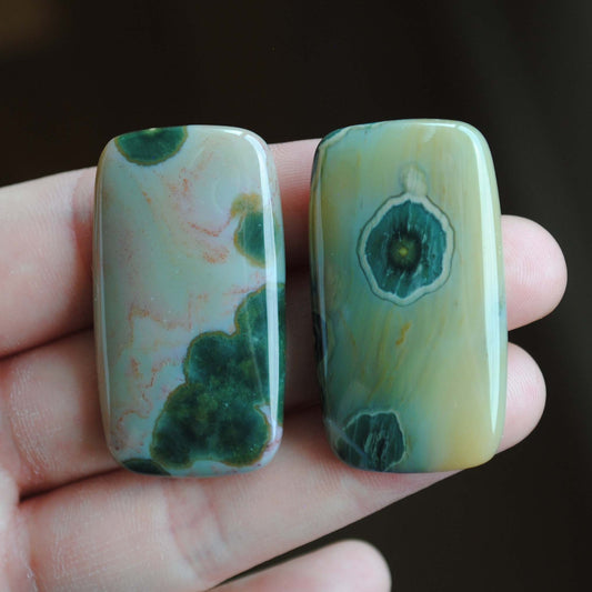 Rectangle 40x22mm Ocean Jasper cabochons