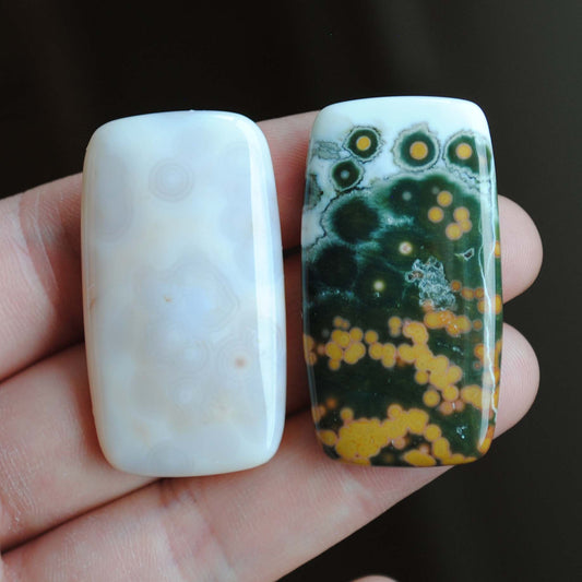 Rectangle 40x22mm Ocean Jasper cabochons