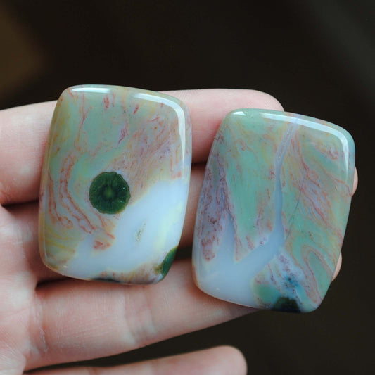 Rectangle 40x30mm Ocean Jasper cabochons