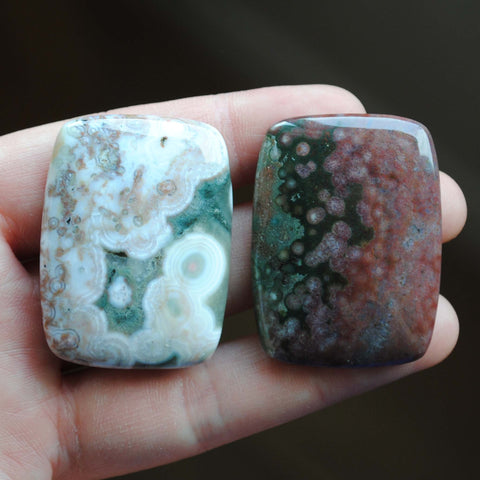 Rectangle 40x30mm Ocean Jasper cabochons