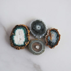 Amethyst stalactite slices
