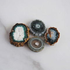 Amethyst stalactite slices