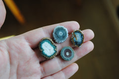 Amethyst stalactite slices