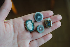 Amethyst stalactite slices