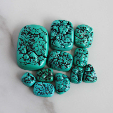 Old stock nugget Fox turquoise cabochons (lot A)