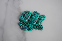 Old stock nugget Fox turquoise cabochons (lot A)